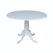 John Thomas Dining Essentials Round Dropleaf Pedestal Table in Pure White image