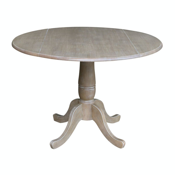 John Thomas Dining Essentials Round Dropleaf Pedestal Table in Taupe Gray;T09-30B image