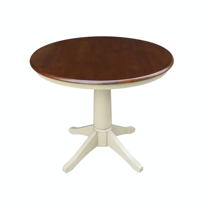 John Thomas Dining Essentials 36'' Pedestal Table in Espresso / Almond image