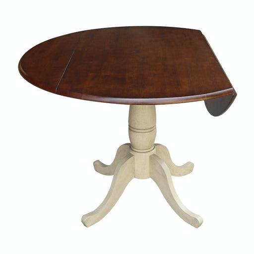John Thomas Dining Essentials Round Dropleaf Pedestal Table in Almond & Espresso image