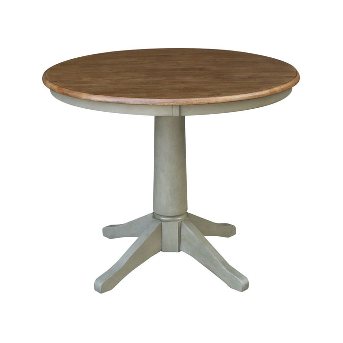 John Thomas Dining Essentials 36'' Pedestal Table in Hickory / Stone image