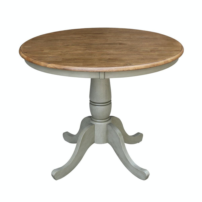 John Thomas Dining Essentials 36'' Pedestal Table in Hickory / Stone image