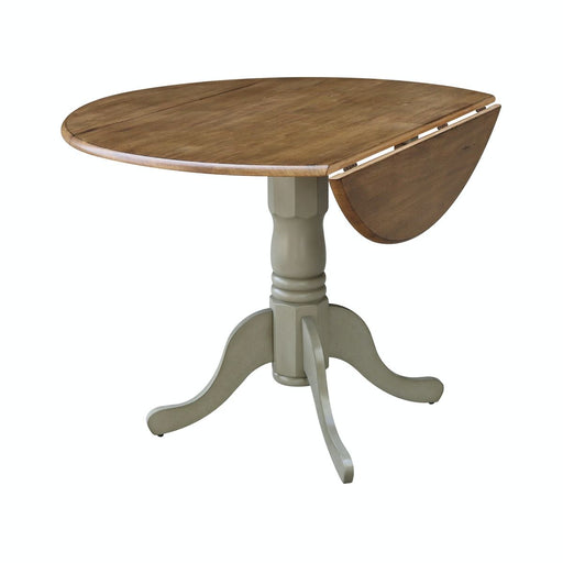 John Thomas Dining Essentials Round Dropleaf Pedestal Table in Hickory Stone image