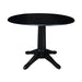 John Thomas Dining Essentials Round Dropleaf Pedestal Table in Black image