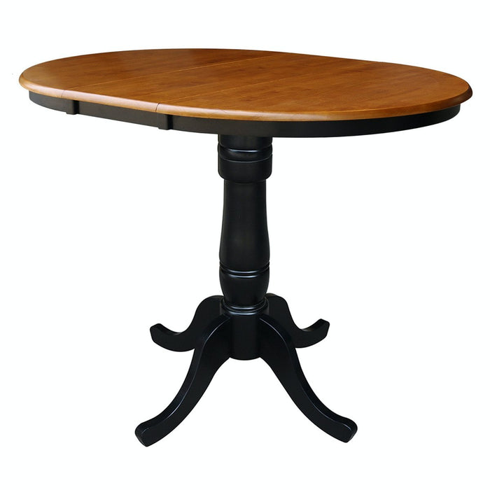John Thomas Dining Essentials Round Extension Table in Cherry/Black image