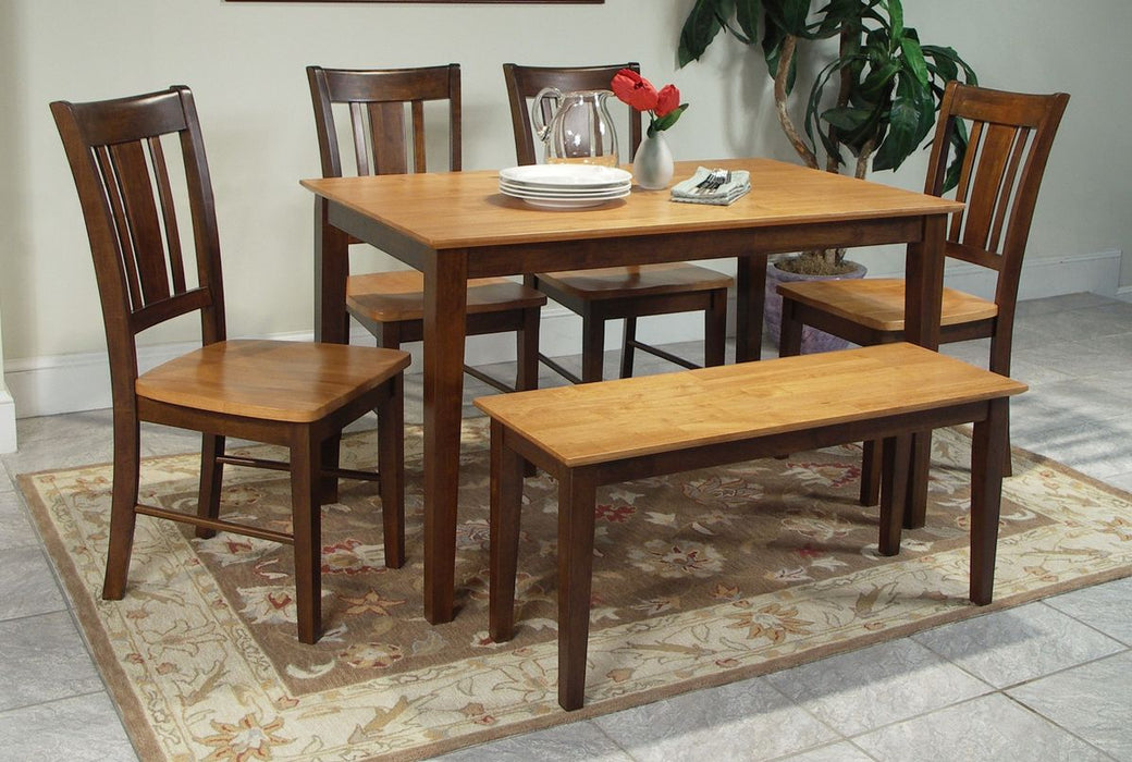 John Thomas Furniture Dining Essentials Bench in Cinnamon/Espresso