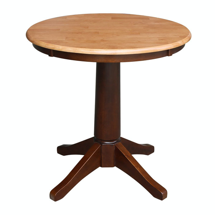 John Thomas Dining Essentials 30'' Pedestal Table in Cinnamon / Espresso image