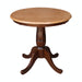John Thomas Dining Essentials 30'' Pedestal Table in Cinnamon / Espresso image