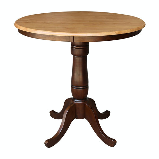 John Thomas Dining Essentials 36'' Pedestal Table in Cinnamon / Espresso image