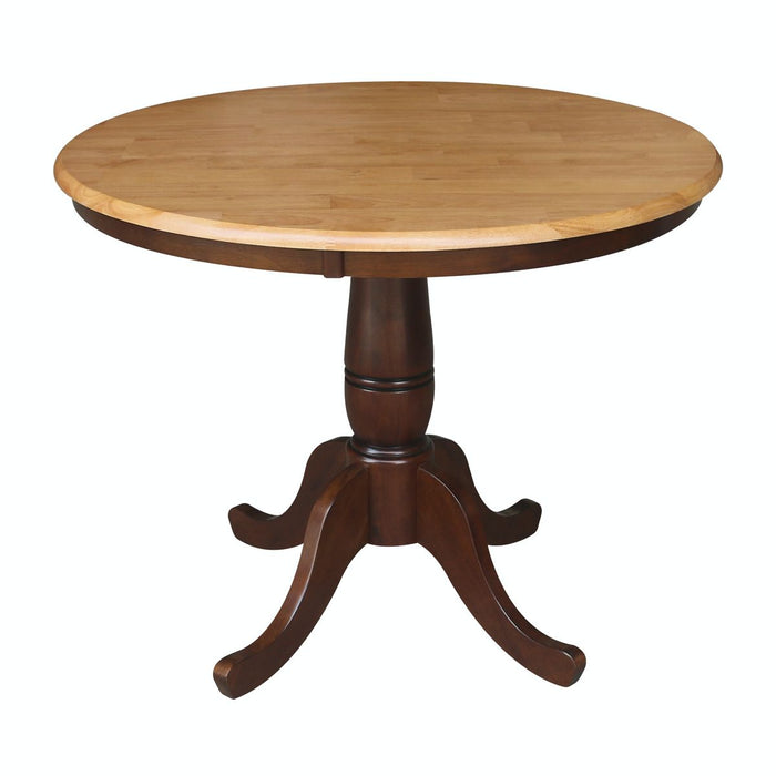 John Thomas Dining Essentials 36'' Pedestal Table in Cinnamon / Espresso image