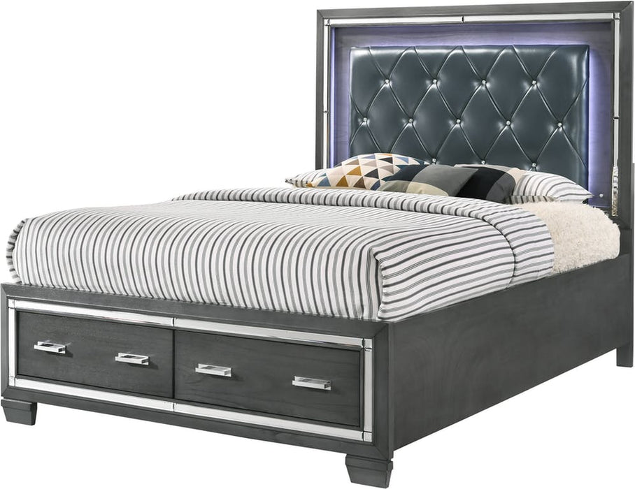 Elements International Titanium Queen Storage Bed in Gray image