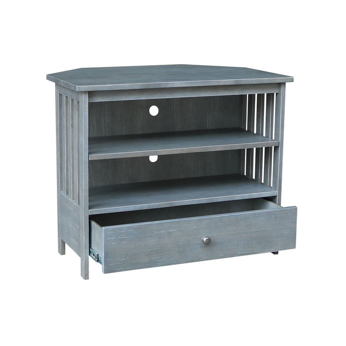 John Thomas Destinations Mission Corner TV Stand Heather Gray