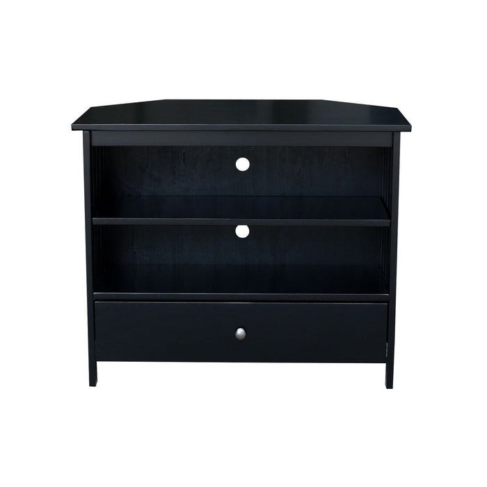 John Thomas Destinations Mission Corner TV Stand Solid Black