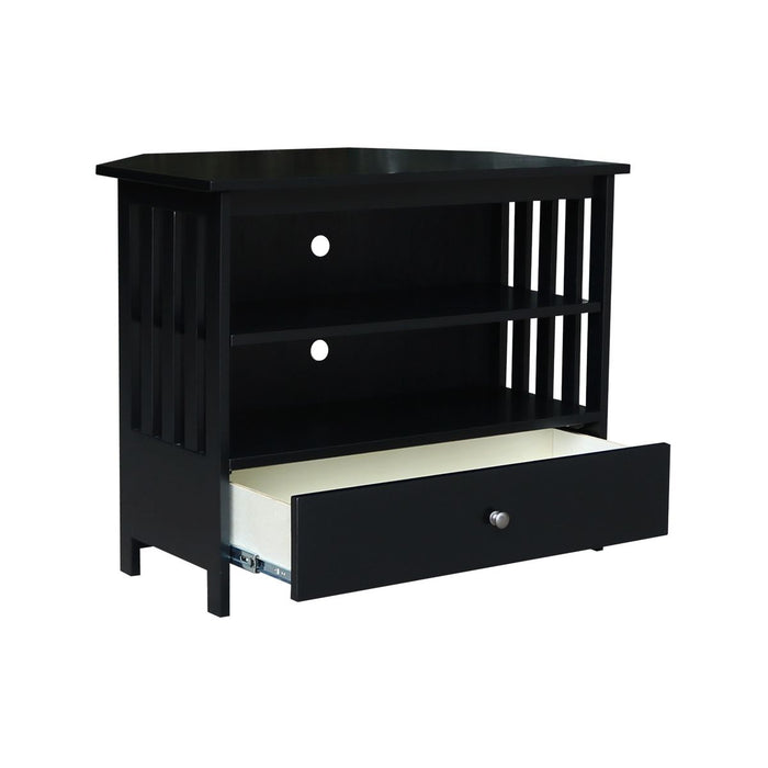 John Thomas Destinations Mission Corner TV Stand Solid Black