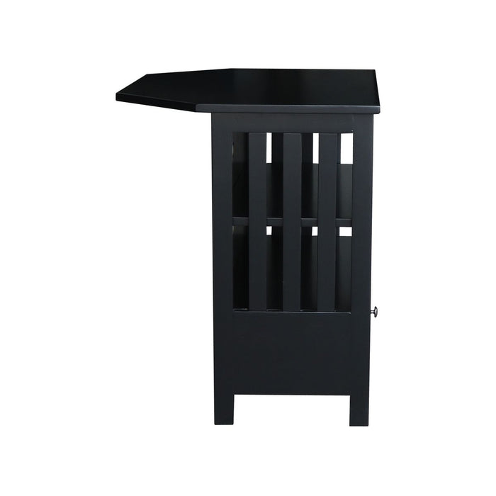 John Thomas Destinations Mission Corner TV Stand Solid Black